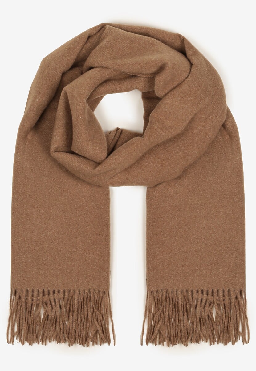 Niebieski Szalik z Wiskozą Bawełną i Frędzlami Siathlin