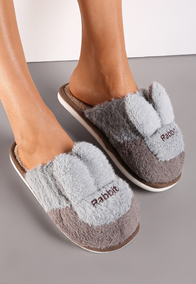 Czarne Kapcie z Uszami Królika Zarmo