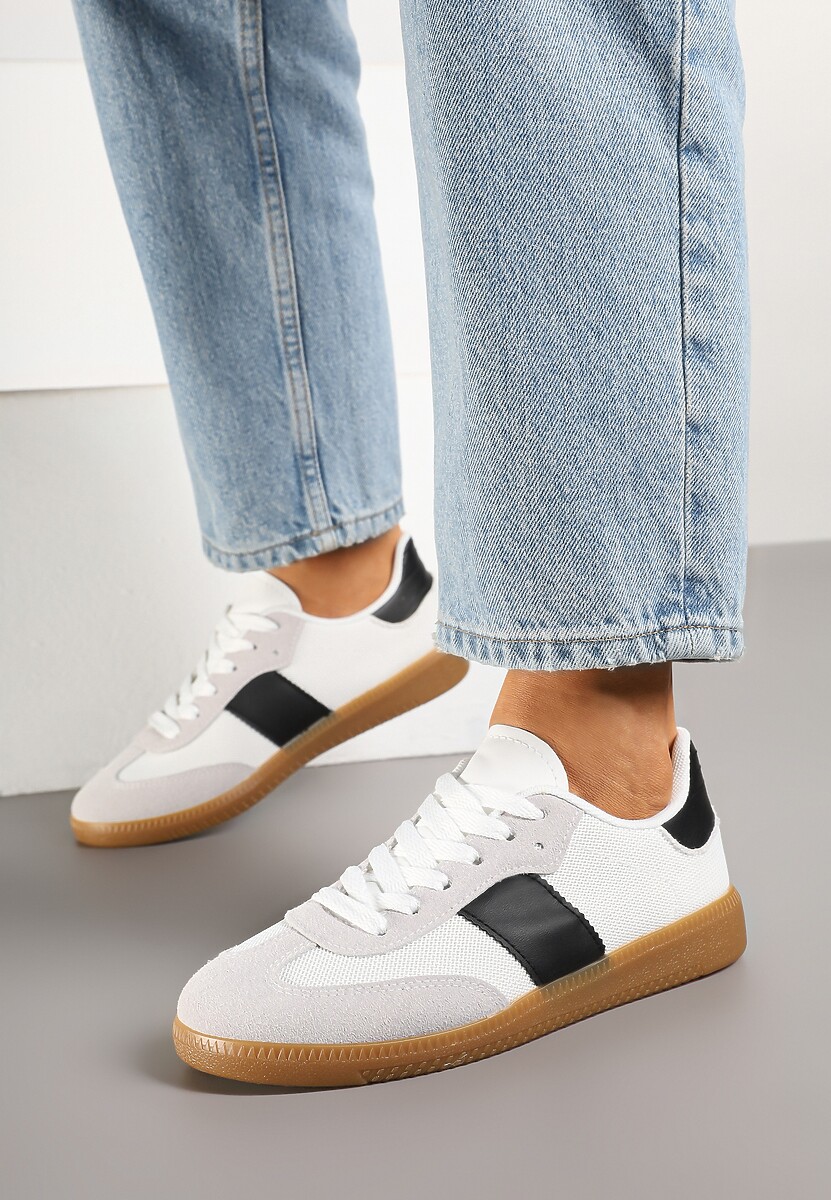 Biało-Czarne Sneakersy Tenisówki w Kultowym Stylu Neolithaen