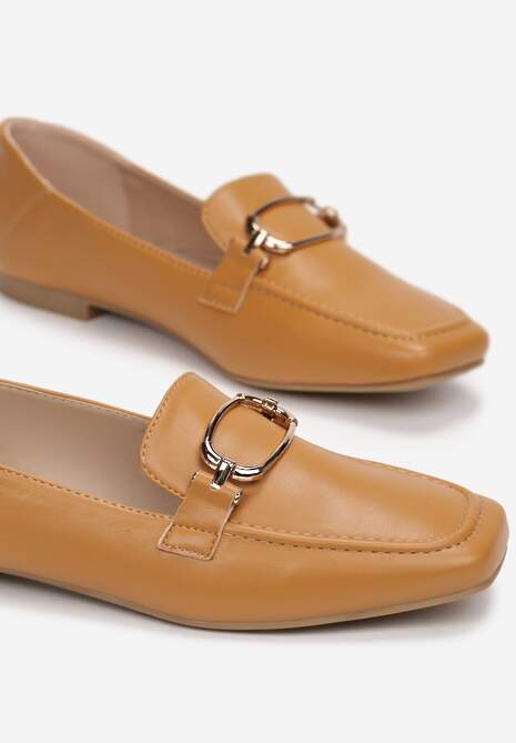 Ciemnobeżowe Mokasyny Salopea