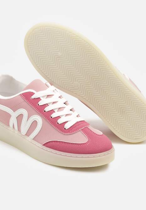 Różowe Sneakersy Kultowe Tenisówki Zdobione Abstrakcyjną Aplikacją Fendiva