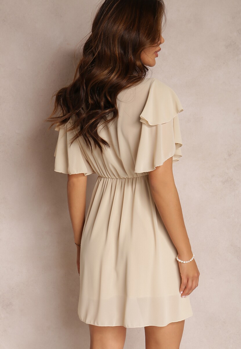 Jasnobeżowa Sukienka Nemele