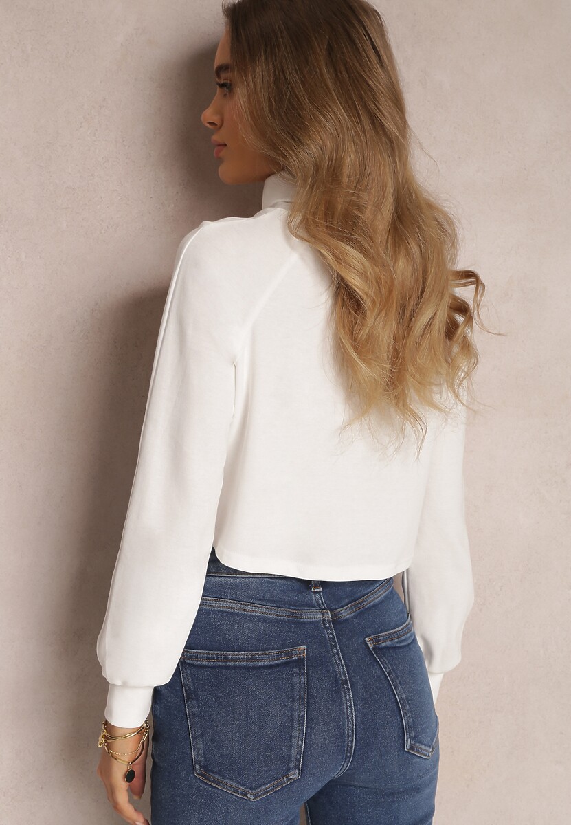 Biały Golf Crop Top Noya