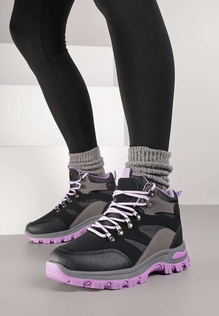 Szare Buty Trekkingowe Trapery Vices z Geometrycznym Wzorem Norrive