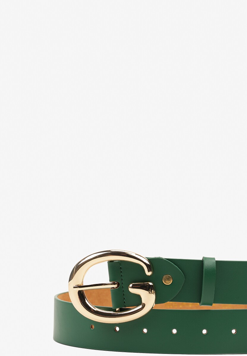 Zielony Pasek z Ekoskóry z Metalową Klamrą Frosofia