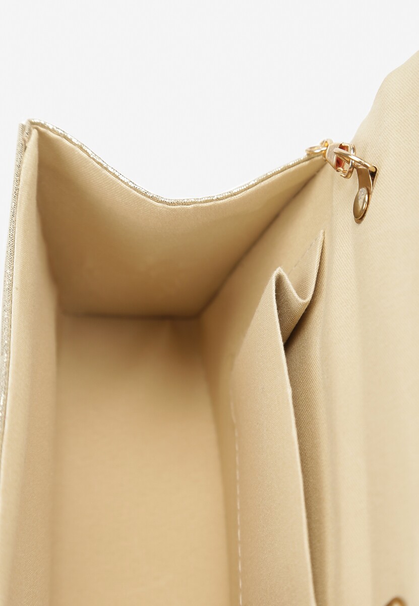 Srebrno-Złota Połyskująca Torebka w Cyrkonie z Rączką Klesja