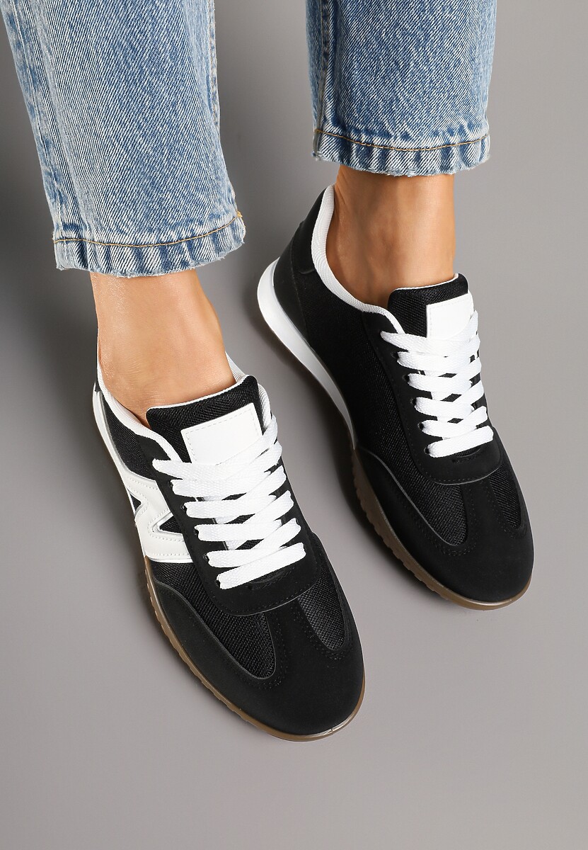 Czarne Sneakersy Klasyczne Tenisówki Istia