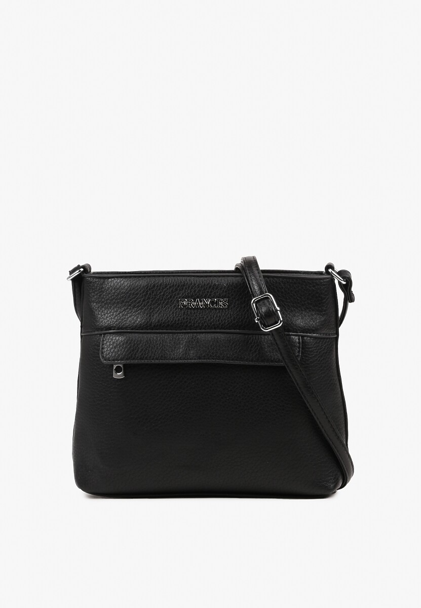 Czarna Torebka Listonoszka Ozdobiona Kieszonką Silitra