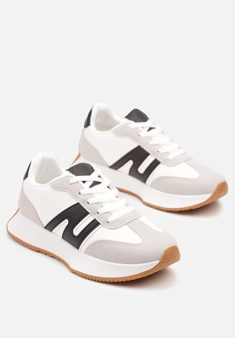 Biało-Czarne Sneakersy Ozdobione Geometrycznym Motywem Dalvisa