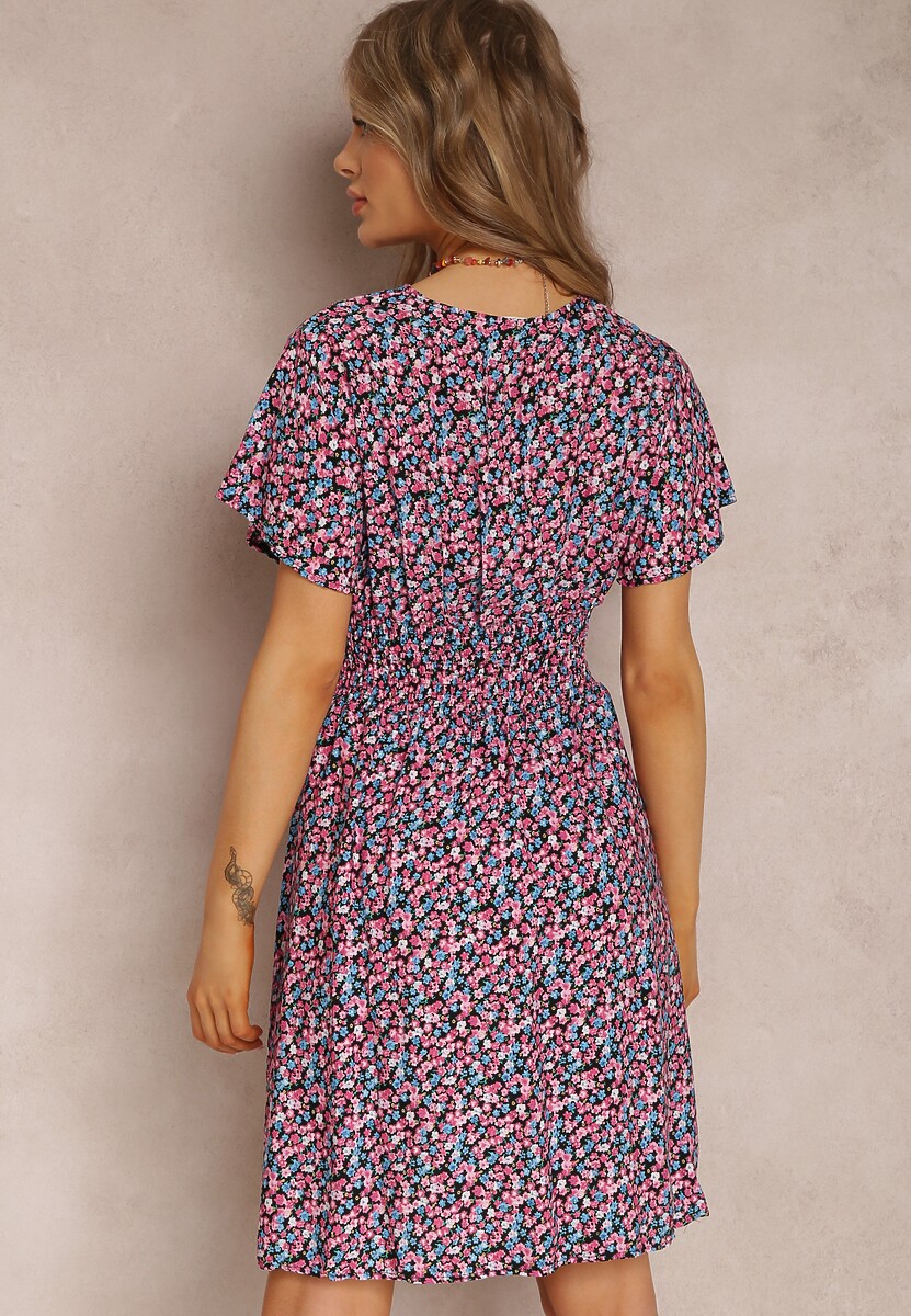 Czarno-Różowa Sukienka Platachus