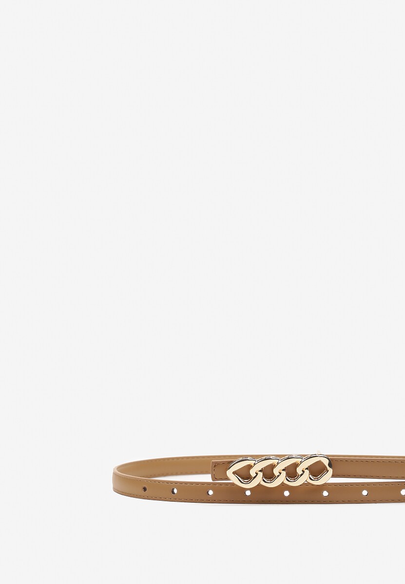 Beżowy Pasek z Klamrą Imitującą Łańcuch Uridia