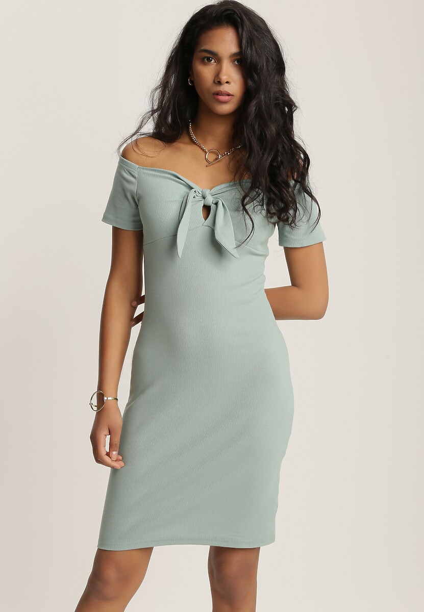 Miętowa Sukienka Aquita