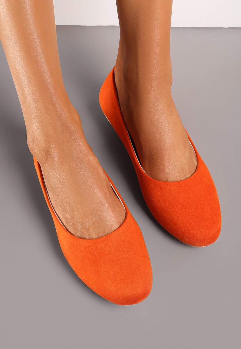 Czarne Klasyczne Balerinki z Ekozamszu z Okrągłym Noskiem Harneli