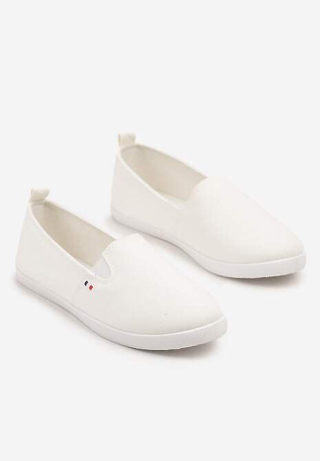 Białe Tenisówki Vices Basic z Materiałowymi Gumkami Aretela