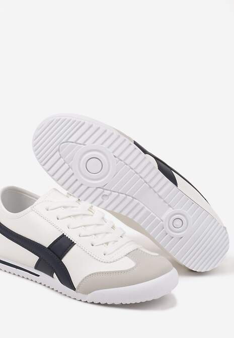 Biało-Granatowe Sneakersy Typu Kultowe Tenisówki Deliriel