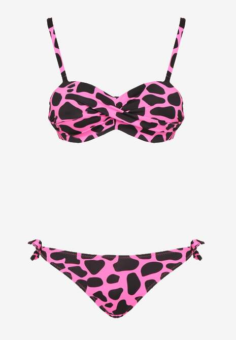 Fuksjowe Bikini 3-częściowe Biustonosz i Majtki Figi w Dwóch Wariantach Milanisse