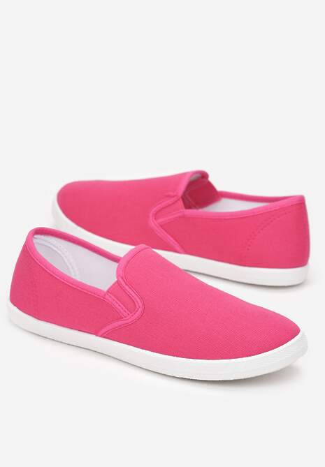 Fuksjowe Materiałowe Tenisówki na Elastycznej Podeszwie Aishani