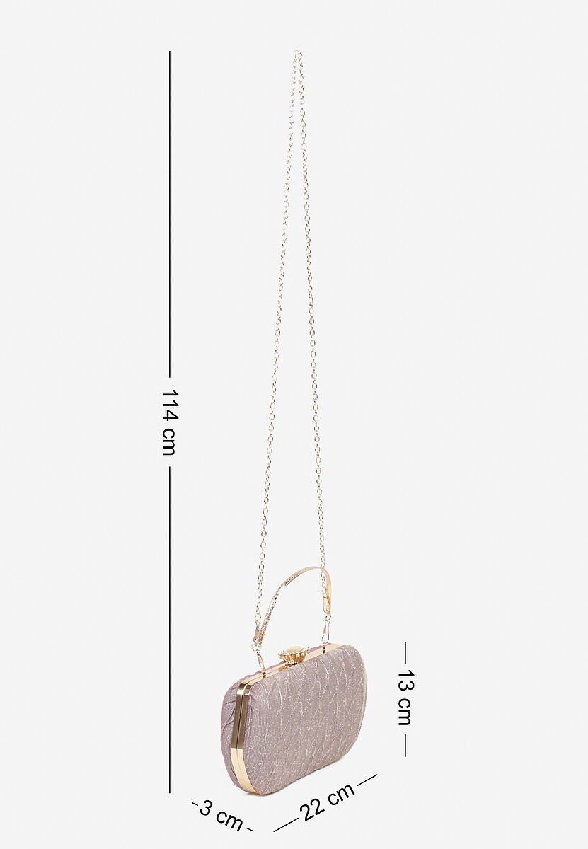 Różowa Tłoczona Torebka Kopertówka Ozdobiona Cyrkoniami Lunovea