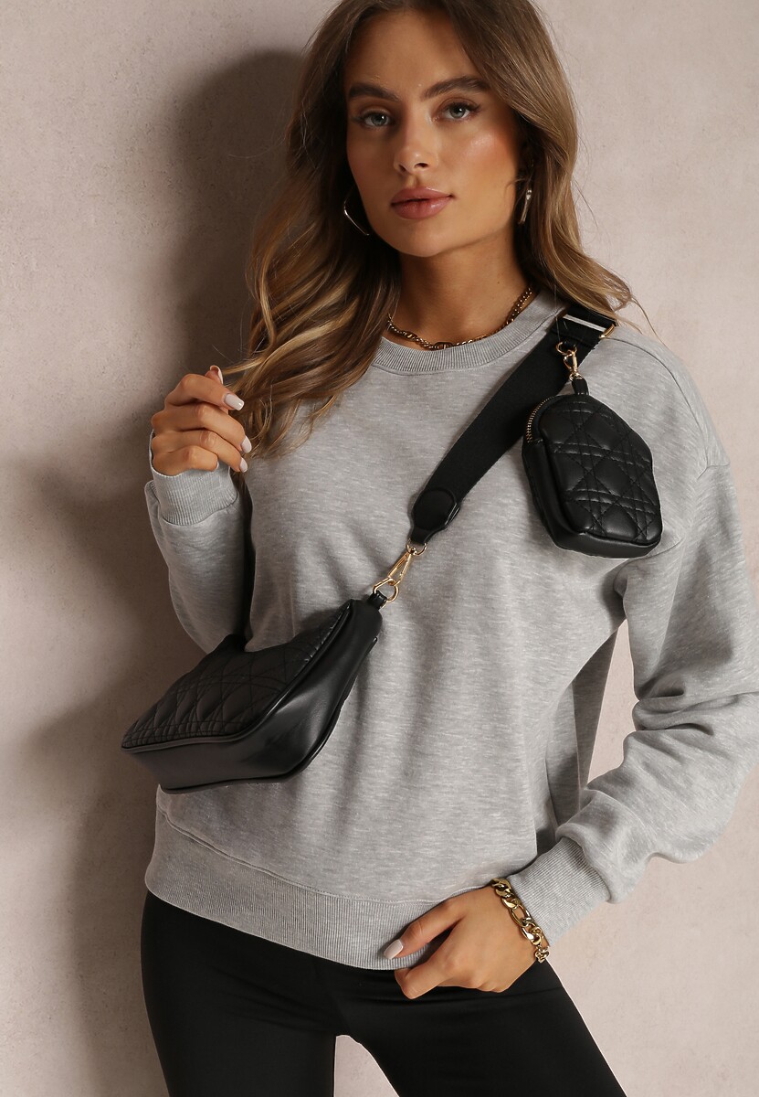 Szara Bluza z Polarową Podszewką Heseh