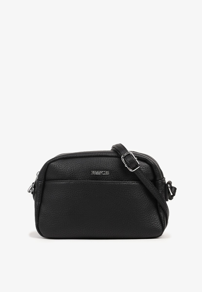 Czarna Torebka Typu Listonoszka o Prostokątnym Kształcie Lirona