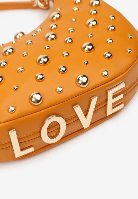 Brązowa Mała Torebka ze Zdobieniem i Odpinanym Paskiem Wyneth