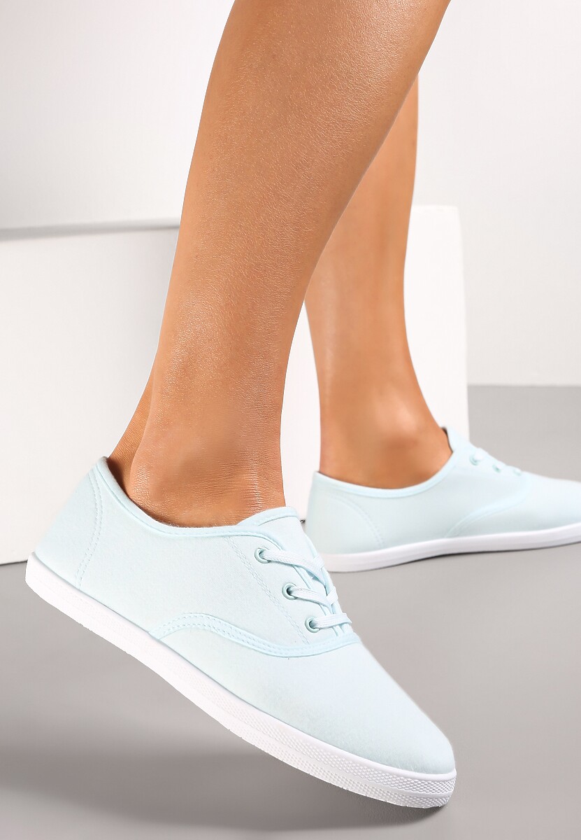 Jasnozielone Sznurowane Tenisówki Przed Kostkę Calapse