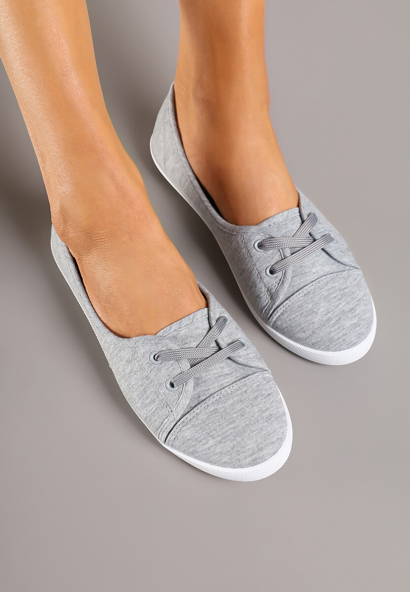 Szare Tenisówki Vices z Drobnym Sznurowaniem Telithia