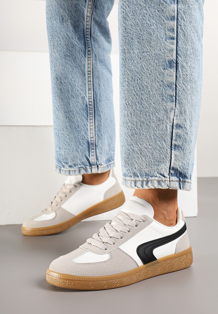 Biało-Czarne Casualowe Sneakersy Typu Kultowe Tenisówki Ablerri