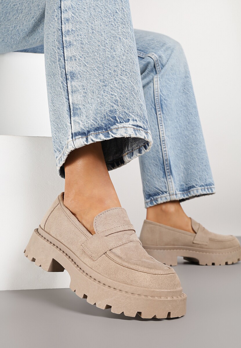 Czarne Wsuwane Mokasyny Vices na Platformie Dionela