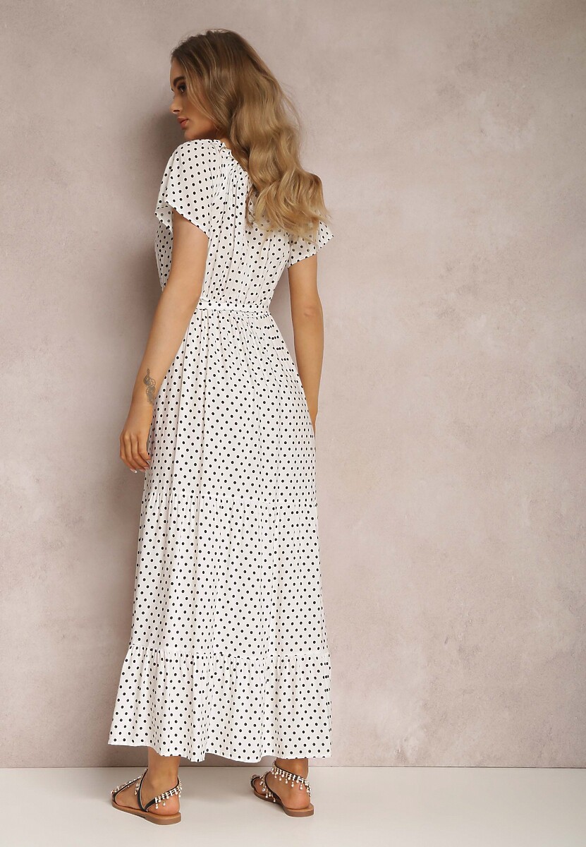 Biała Sukienka z Wiskozy Ampolea