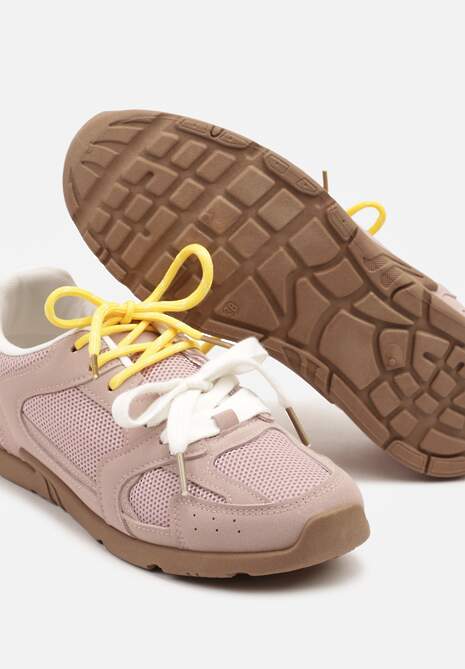 Różowe Sneakersy z Podwójnymi Sznurówkami Terfitra