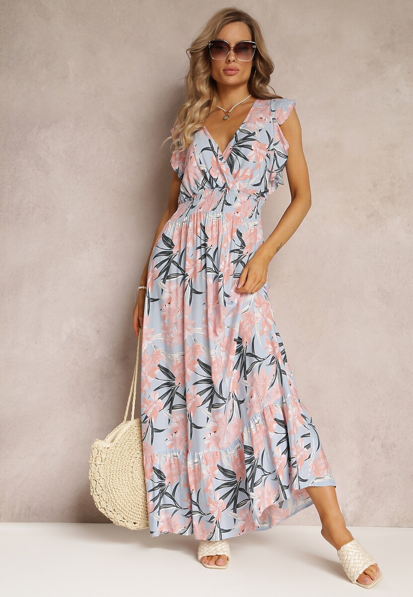 Zielona Sukienka z Wiskozy Biran