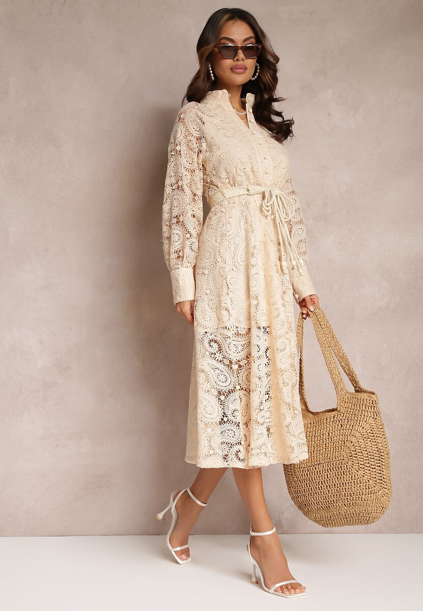 Jasnobeżowa Sukienka Palestra