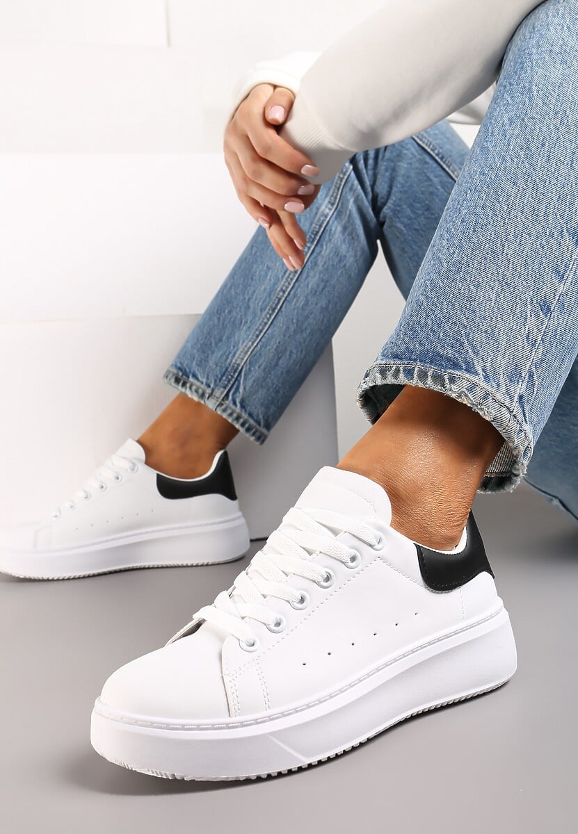 Złote Metaliczne Sneakersy Vices na Płaskiej Podeszwie Syliel