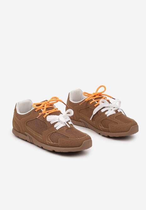 Brązowe Sneakersy z Podwójnymi Sznurówkami Terfitra