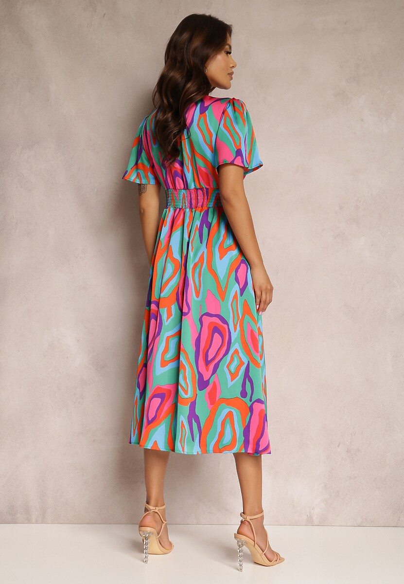 Zielono-Różowa Sukienka Eudathe