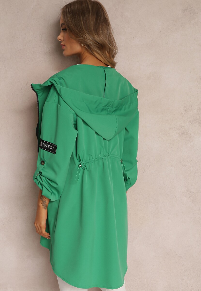 Zielona Kurtka Oversize Wiatrówka Ceshela