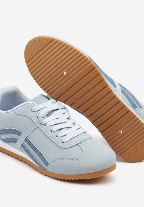 Niebieskie Sneakersy Typu Klasyczne Tenisówki Zdobione Przeszyciami Zardiva