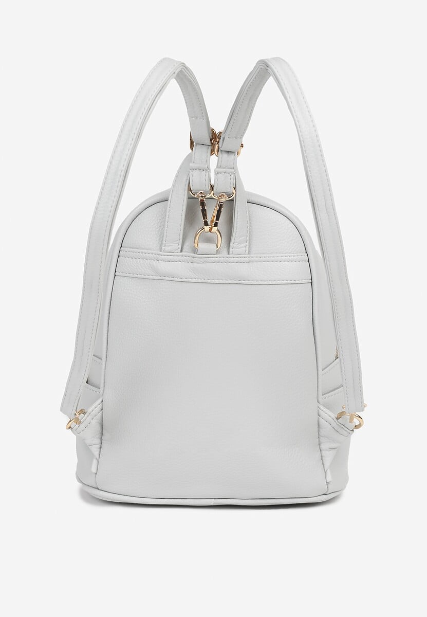 Szary Plecak z Metalicznym Zdobieniem Efarinia