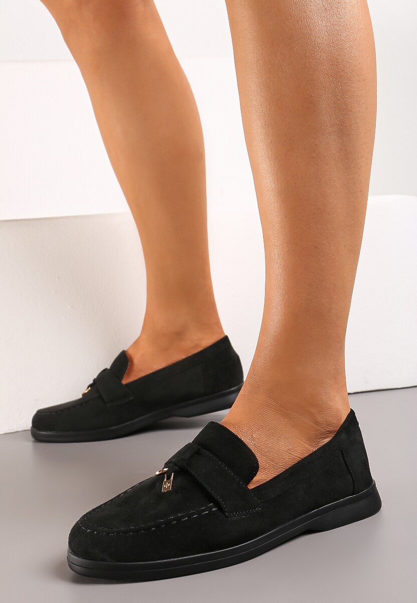 Brązowe Mokasyny z Zawieszką w Kształcie Kłódki Lorniwas