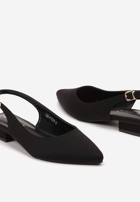 Czarne Sandały Vices bez Pięty Zapinane przy Kostce Elajane