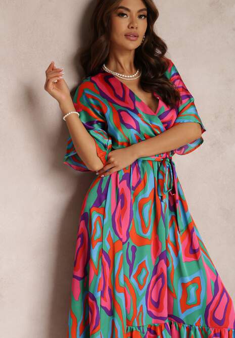 Zielono-Różowa Sukienka Telepholis