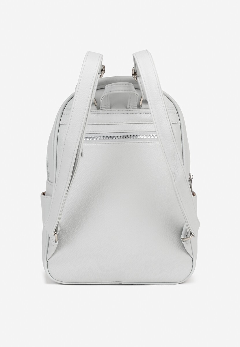 Szary Pikowany Plecak z Metaliczną Aplikacją Paselitia