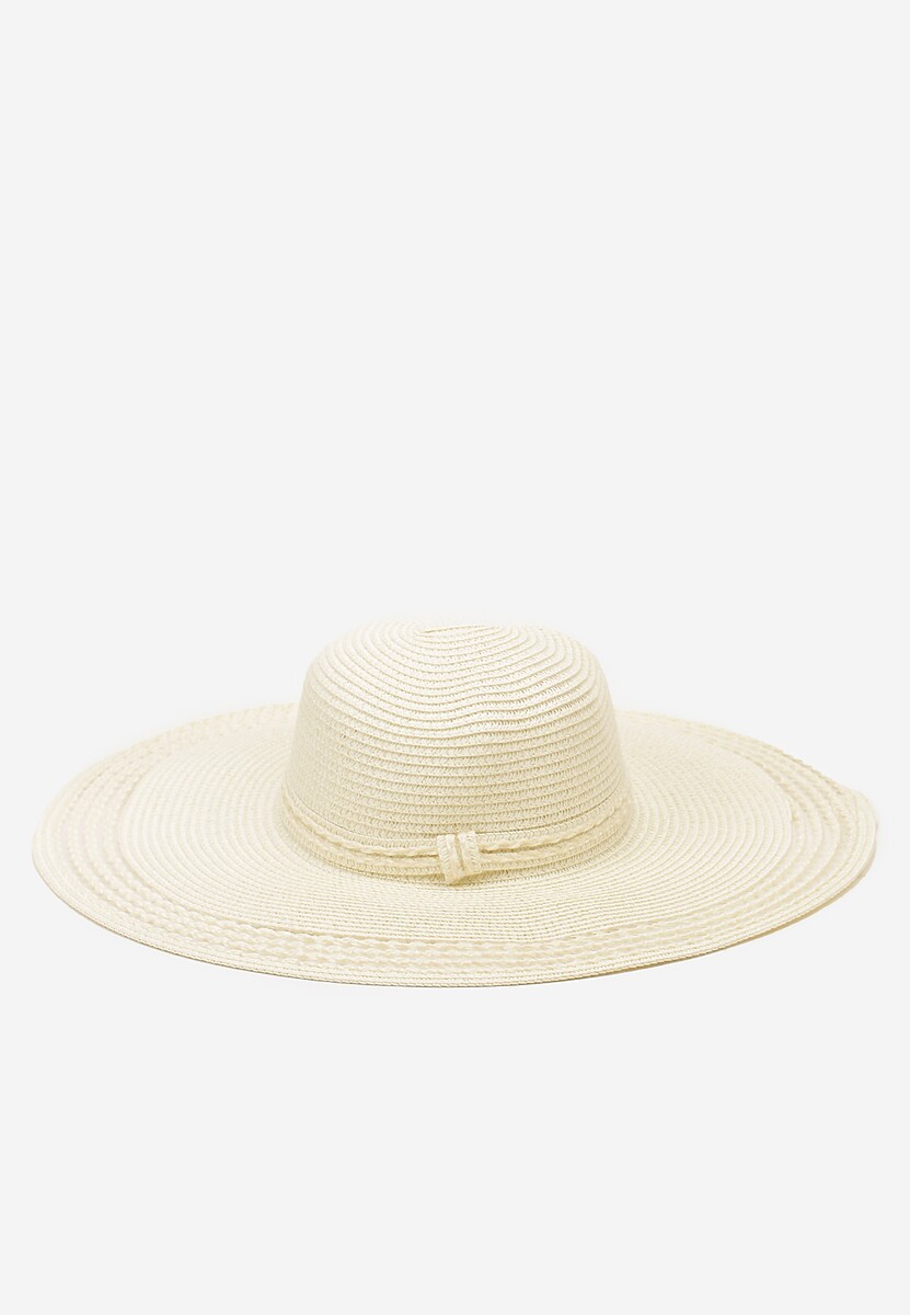 Biały Kapelusz Plażowy z Plecionki w stylu Boho Amicuralia