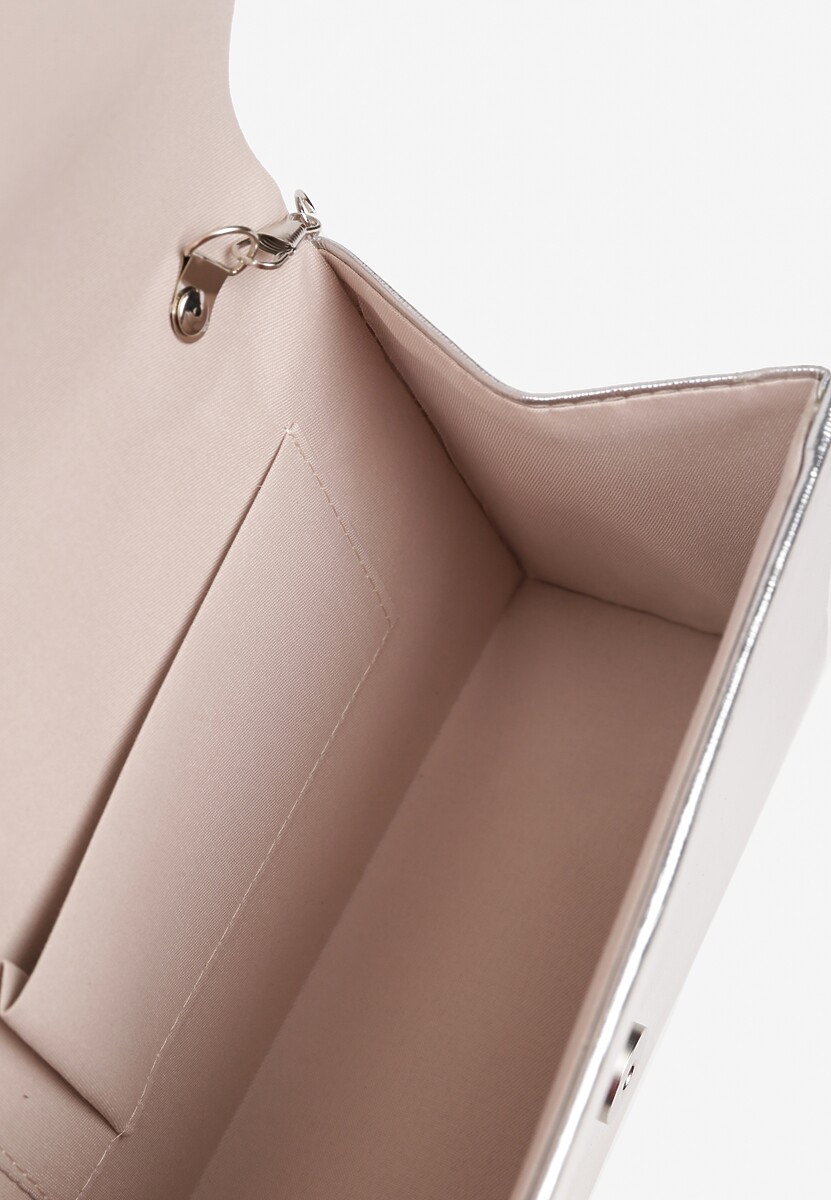 Srebrna Torebka Kuferek z Rączką i Odpinanym Łańcuszkiem Fesavia