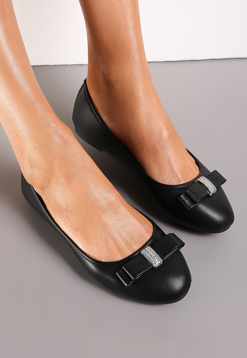 Pomarańczowe Balerinki z Ozdobną Kokardką z Cyrkoniami Ferniendha