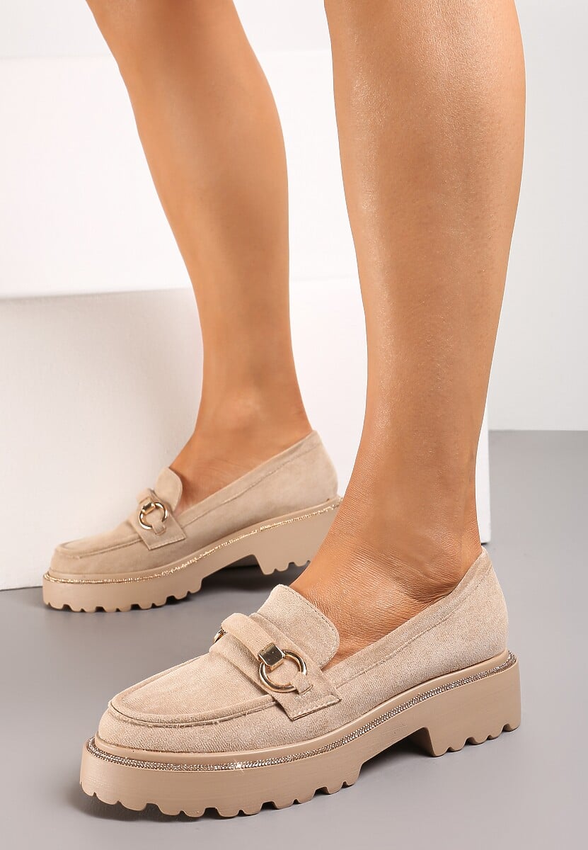 Niebieskie Mokasyny z Cyrkoniami Wokół Podeszwy i Klamrą Rolanissa