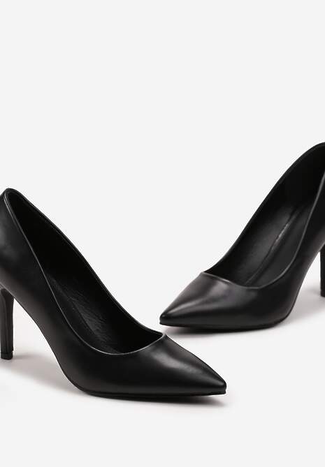Czarne Wysokie Szpilki o Klasycznym Fasonie Quila