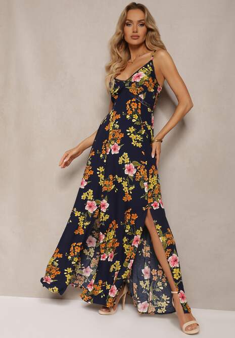 Granatowa Sukienka Chenelena