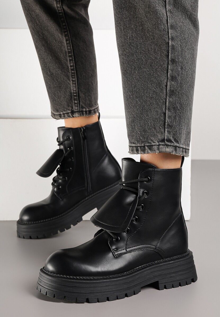 Czarne Casualowe Botki Typu Workery Vemarine